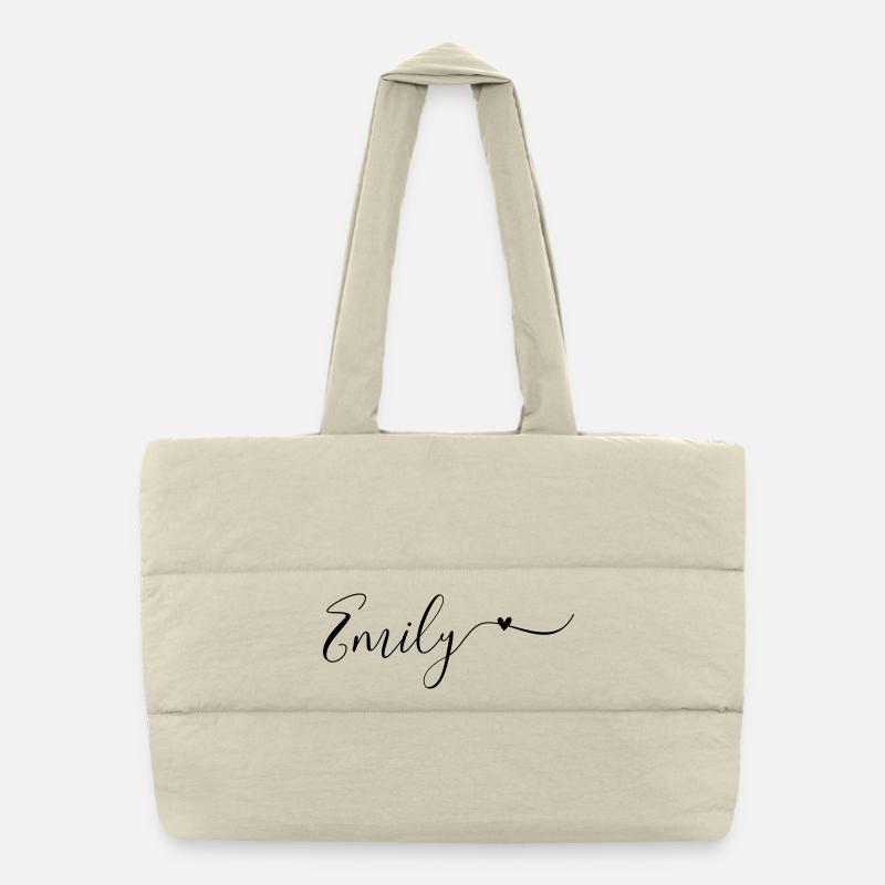 Emily Name Vorname Dekorativ Puffer-Einkaufstasche