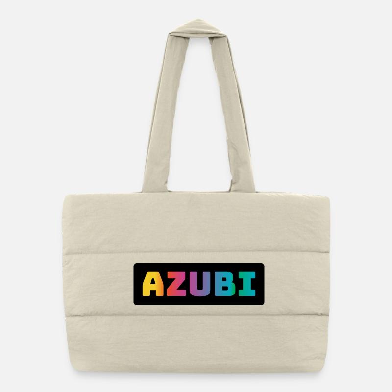 Azubi Tshirt coloured black Puffer-Einkaufstasche