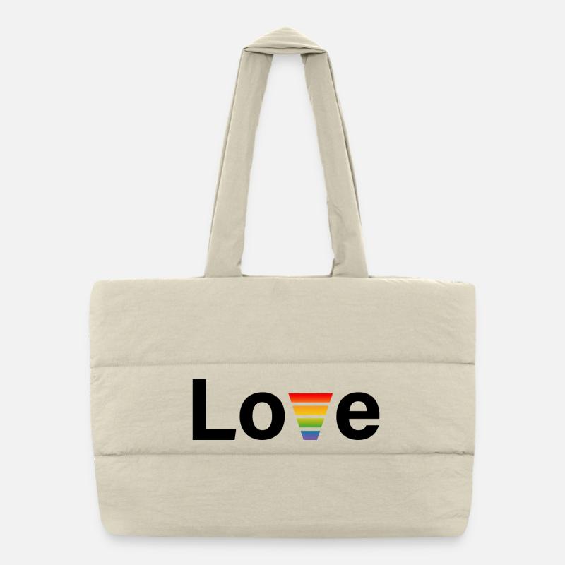 CSD rainbow love shirt Puffer Shopping Bag