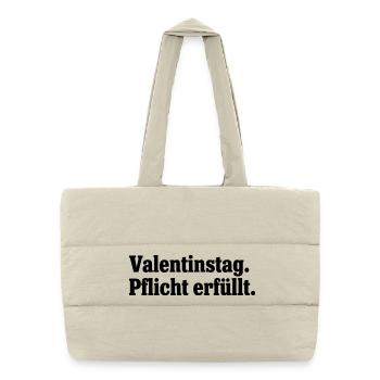 Valentine's Day duty fulfilled – Anti Valentine's Day - Puffer Shopping Bag - natural - Front