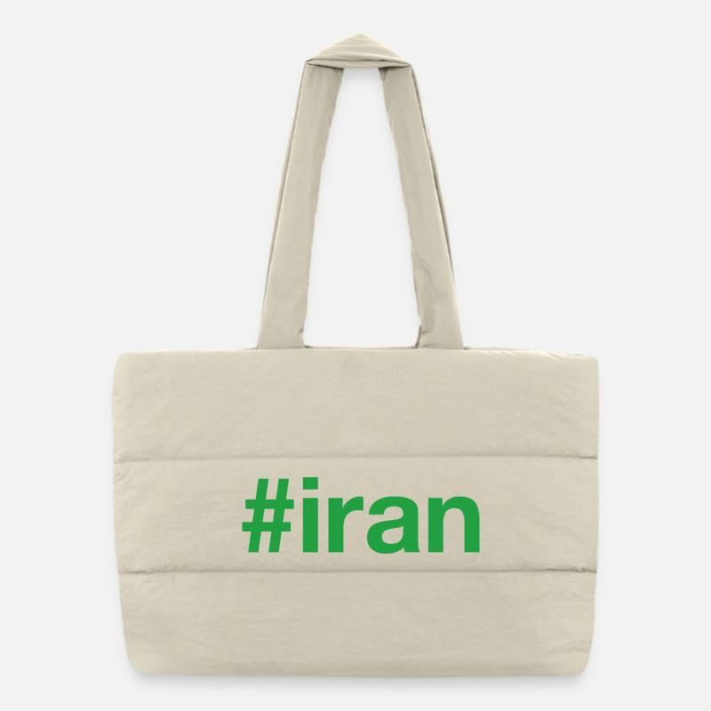 Iran Hashtag Puffer-Einkaufstasche