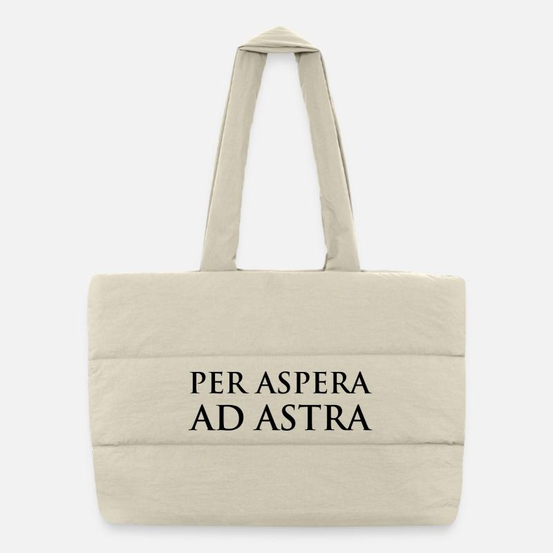 Per Aspera Ad Astra Typography Design Puffer Shopping Bag