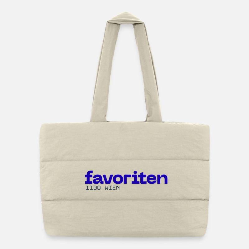 Favoriten Wien 1100 Violett - Puffer-Einkaufstasche - Naturweiß