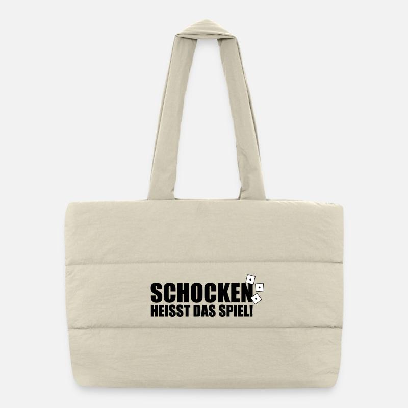 Schocken heißt das Spiel Puffer-Einkaufstasche