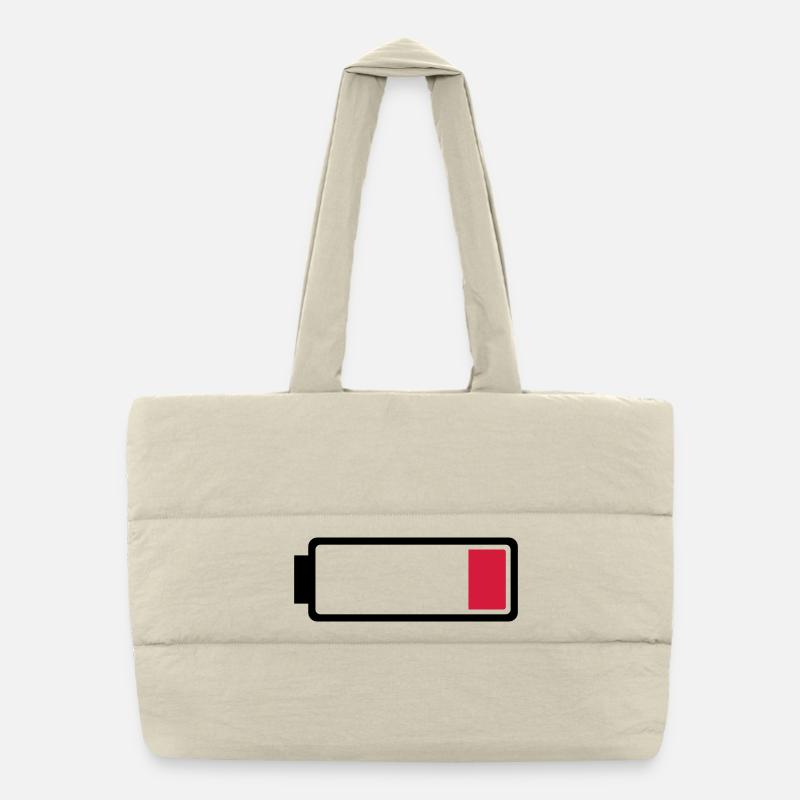Battery low Puffer Shopping Bag