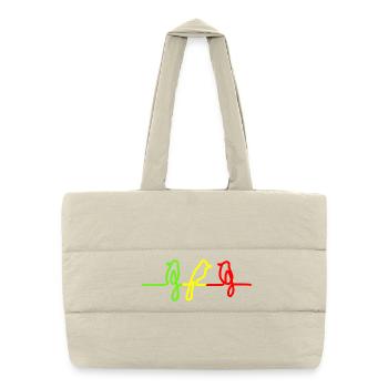 Three little birds Reggae Rasta Jamaica Vogel - Puffer-Einkaufstasche - Naturweiß - Vorne