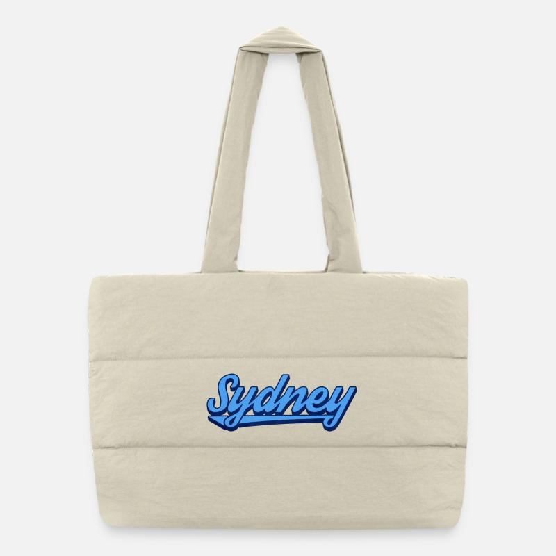 Sydney Ocean Script Logo Puffer-Einkaufstasche
