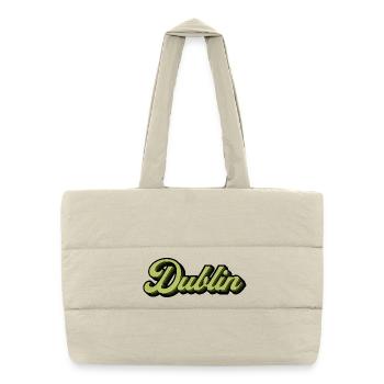 Dublin Retro Script in Lime - Puffer-Einkaufstasche - Naturweiß - Vorne