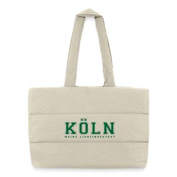 Köln university Neon Grün - Puffer-Einkaufstasche - Naturweiß - Vorne