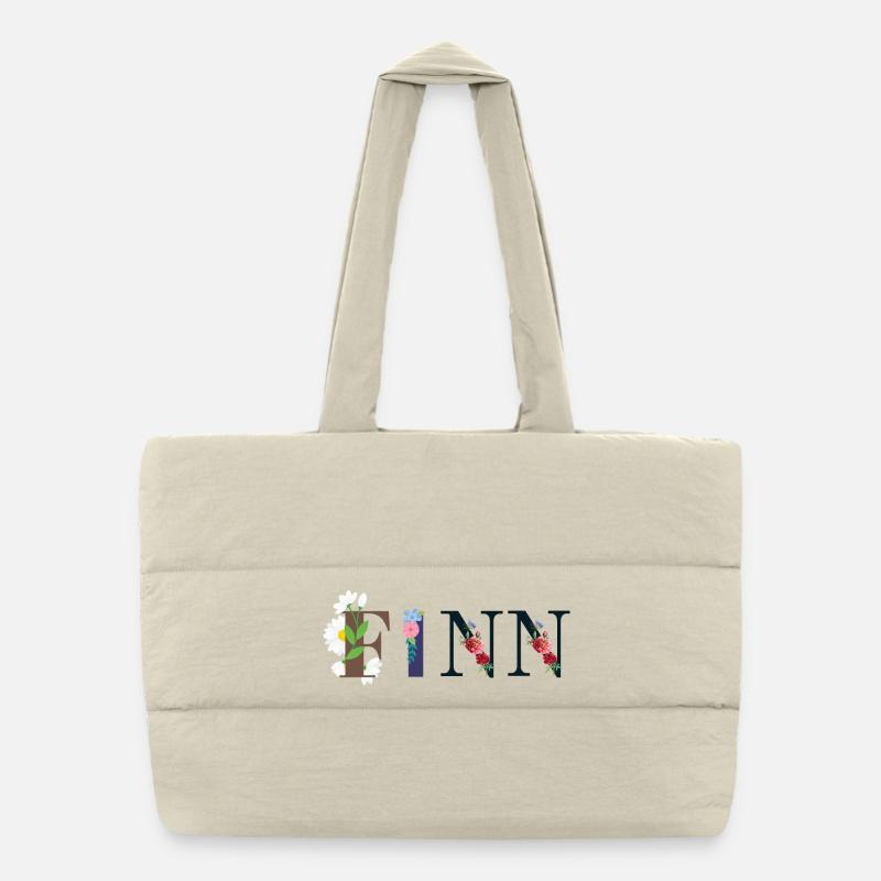 FINN Nom Orné de Fleurs Sac shopping matelassé