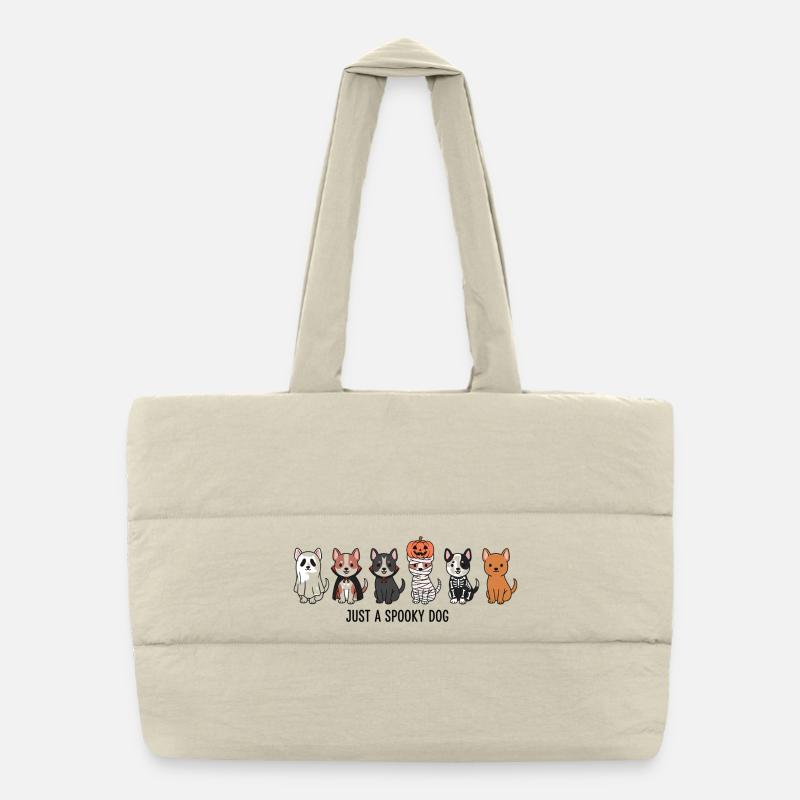 just spooky dog - Puffer Shopping Bag - natural