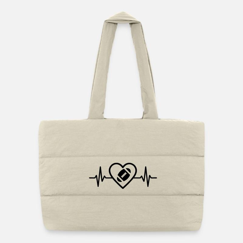 Cœur de rugby Sac shopping matelassé