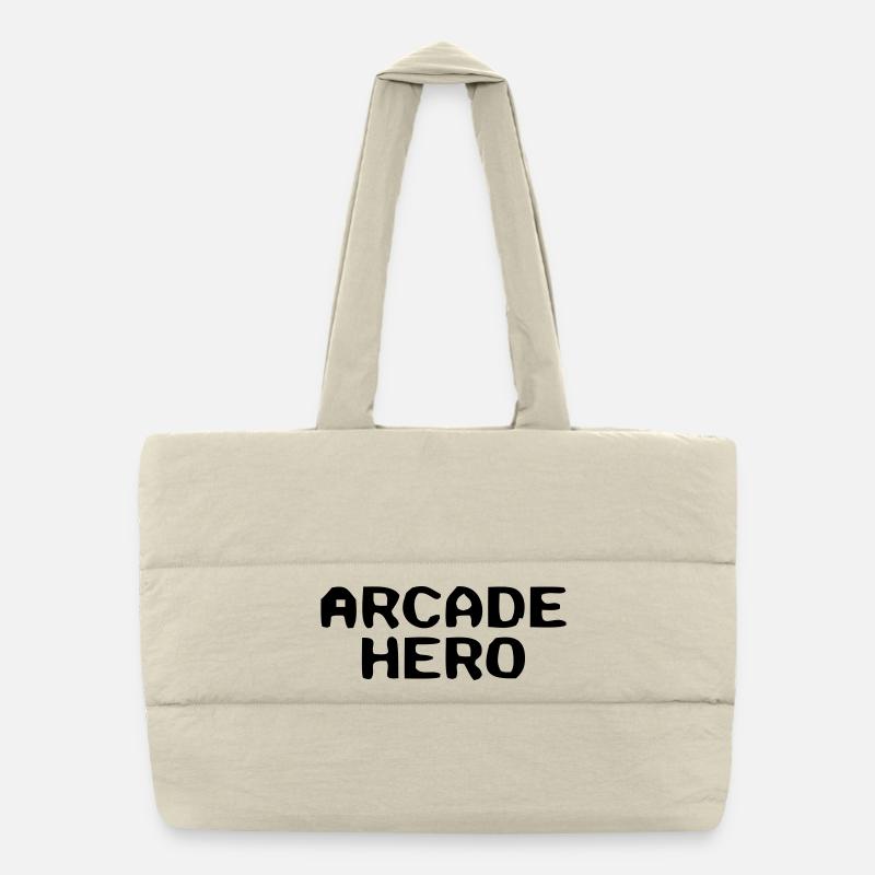 Lettrage rétro Arcade Hero Sac shopping matelassé