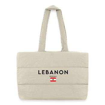 Lebanese pride, minimalist sleek design - Puffer Shopping Bag - natural - Front