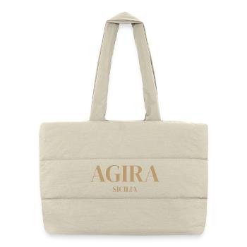 Emblème d’Agira Sicilia - Sac shopping matelassé - blanc naturel - Devant