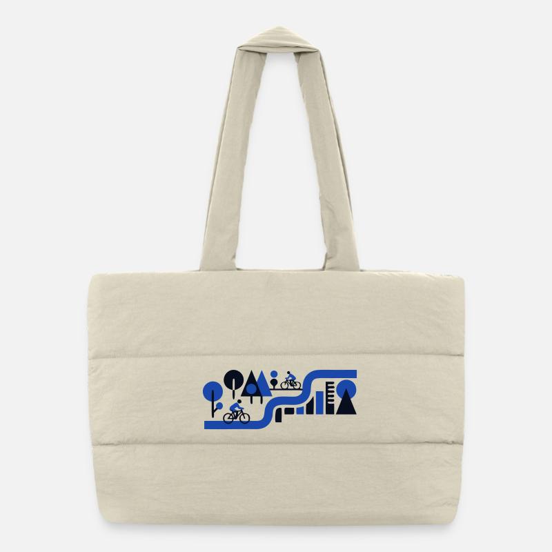 Bicycle Tour Route Navigation Puffer Shopping Bag