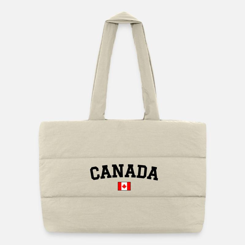 Kanada Flagge Design Schwarz Puffer-Einkaufstasche