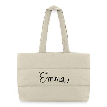 Emma - Sac shopping matelassé - blanc naturel - Devant