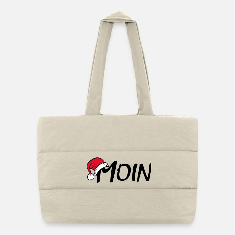 xmas moin Weihnachten Symbol Logo icon hat - Puffer-Einkaufstasche - Naturweiß