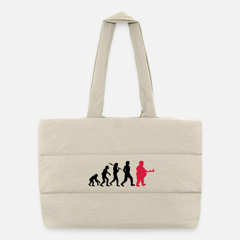 Fast Food Evolution Puffer Shopping Bag