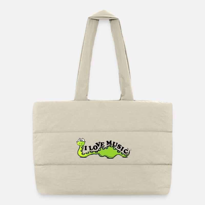Le serpent aime la musique Sac shopping matelassé
