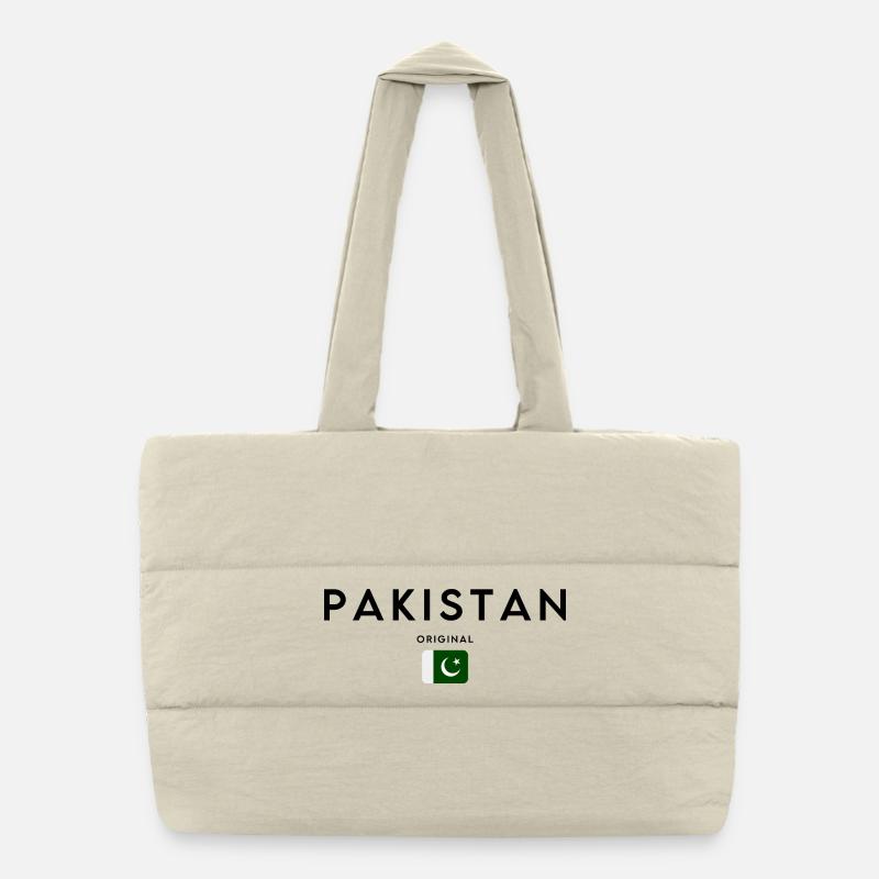 Pakistanischer Stolz, minimalistisches, elegantes Design Puffer-Einkaufstasche