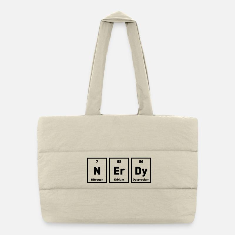 nerd geek nerdy - Puffer-Einkaufstasche - Naturweiß