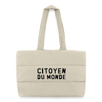revolution / paix / peuple / voyage / écolo / - Sac shopping matelassé - blanc naturel - Devant