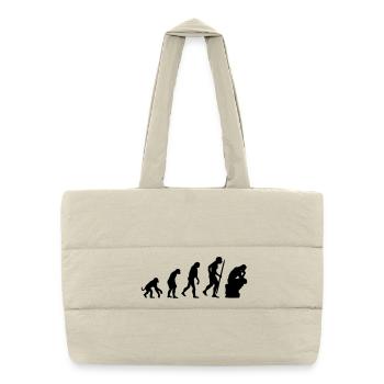 Evolution de la philosophie du penseur, philosophe - Sac shopping matelassé - blanc naturel - Devant