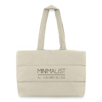 Minimaliste - Tout ce dont vous avez besoin est moins - Sac shopping matelassé - blanc naturel - Devant