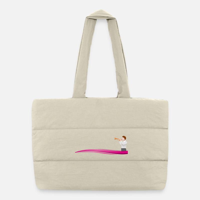 Musicien TROMPETER sur Wave - Modèle de texte Sac shopping matelassé