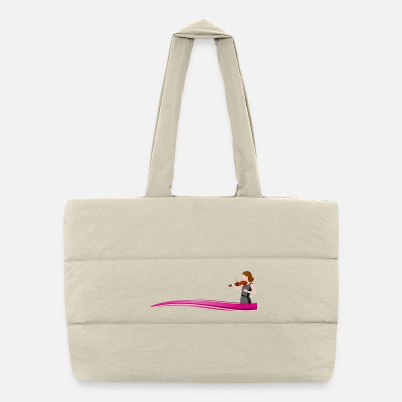 Violinistin on a wave Puffer-Einkaufstasche