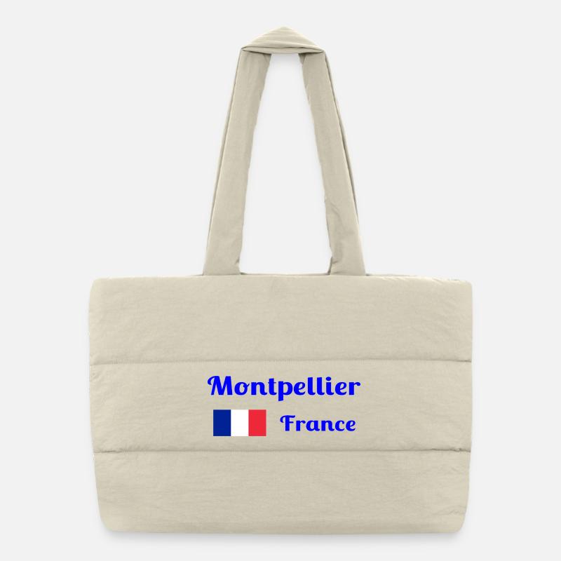 Montpellier, Frankreich - Stilvolle Drucke Puffer-Einkaufstasche
