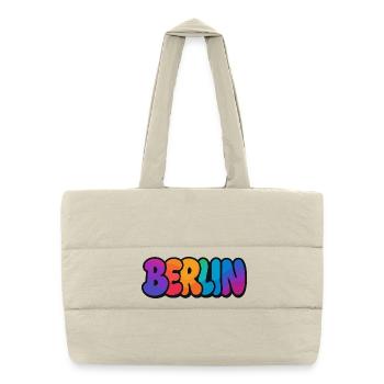 Berlin Graffiti Bunt - Gesteppte Shopping Bag - Naturweiß - Vorne