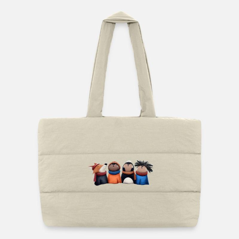 Nachtwache Wooligans – Lustige Waldtiere Puffer-Einkaufstasche