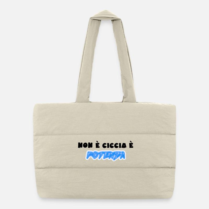 Neon Power With Motivational Message for Diet - Puffer Shopping Bag - natural