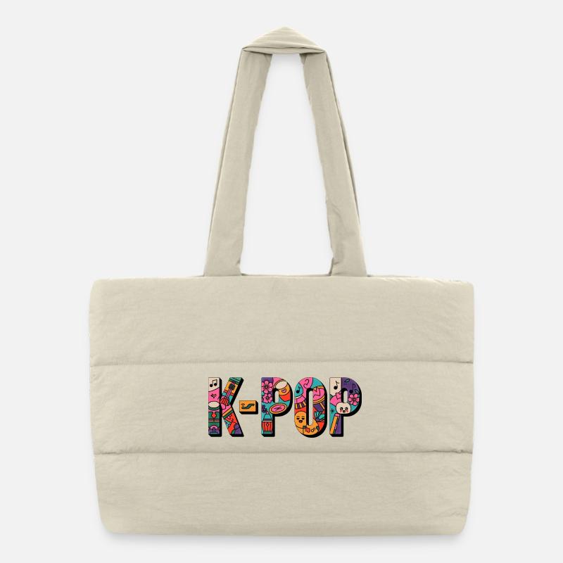 K-POP : Doodle Pop Sac shopping matelassé