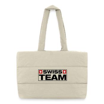 Team Swiss Schweiz - Puffer-Einkaufstasche - Naturweiß - Vorne