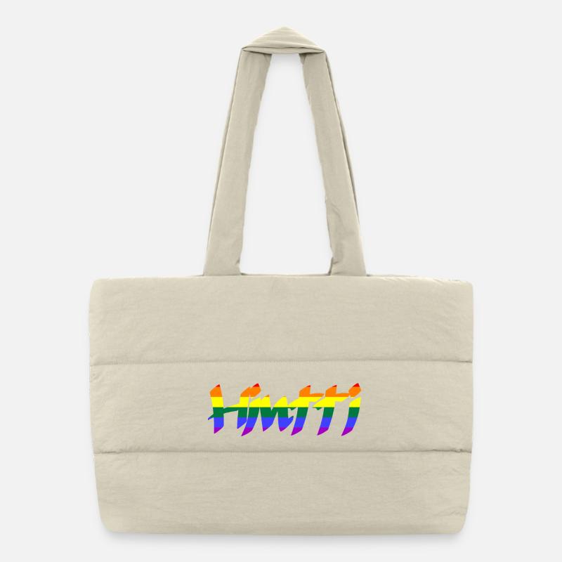 rainbow price Puffer Shopping Bag
