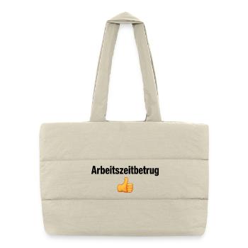 Arbeitszeitbetrug Daumen hoch Deutsche Memes - Puffer-Einkaufstasche - Naturweiß - Vorne
