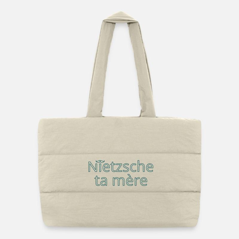 Nietzsche ta mère Vert Contour Sac shopping matelassé