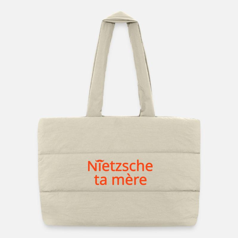 Nietzsche ta mère Orange Sac shopping matelassé