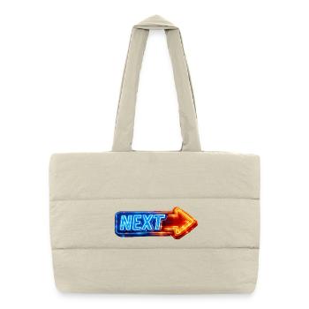 Prochain design de flèches néon - Sac shopping matelassé - blanc naturel - Devant