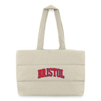 Bristol Varsity Schriftzug - Puffer-Einkaufstasche - Naturweiß - Vorne