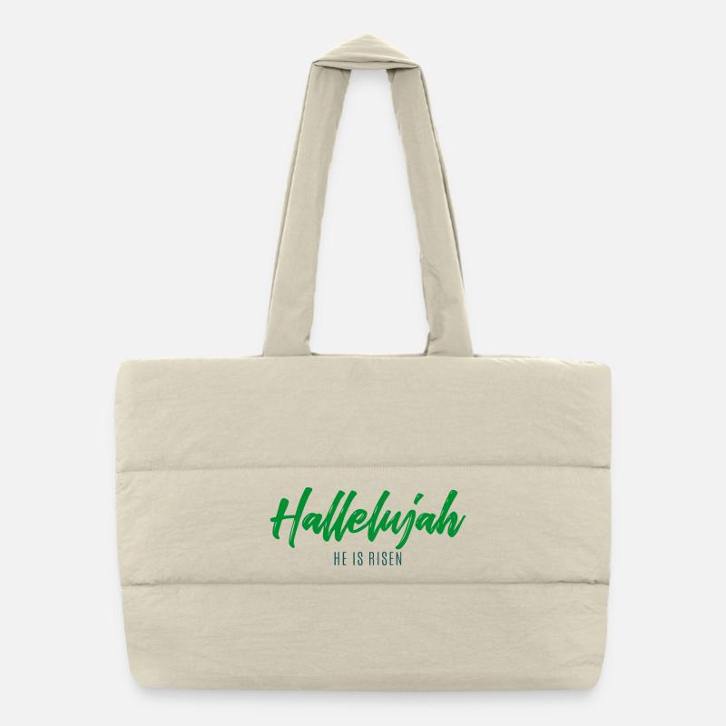 Halleluja - Puffer-Einkaufstasche - Naturweiß
