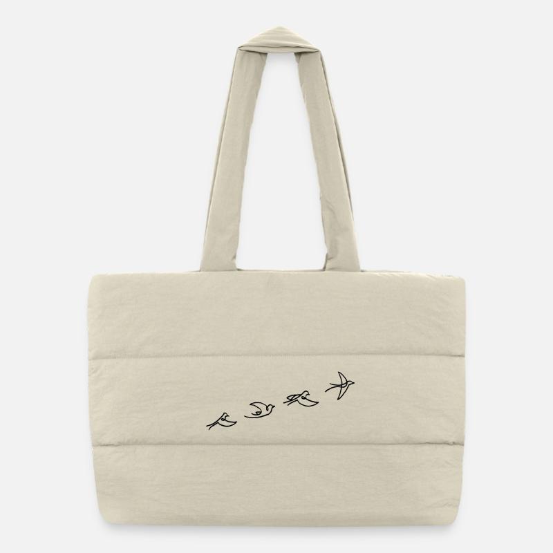 Der Flug des schwarzen Vogels Puffer-Einkaufstasche