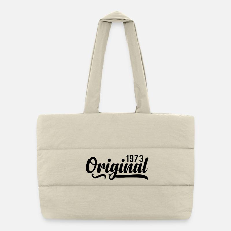 1973 Birthday 52 years old, retro 1973 Puffer Shopping Bag