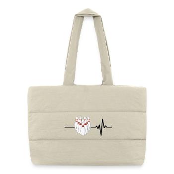 Le bowling, c’est ma vie, battement de cœur, coup - Sac shopping matelassé - blanc naturel - Devant