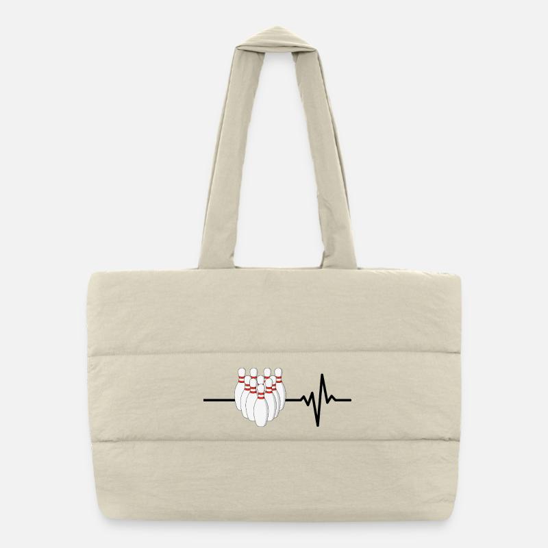 Bowling is my life, heartbeat, strike Puffer Shopping Bag
