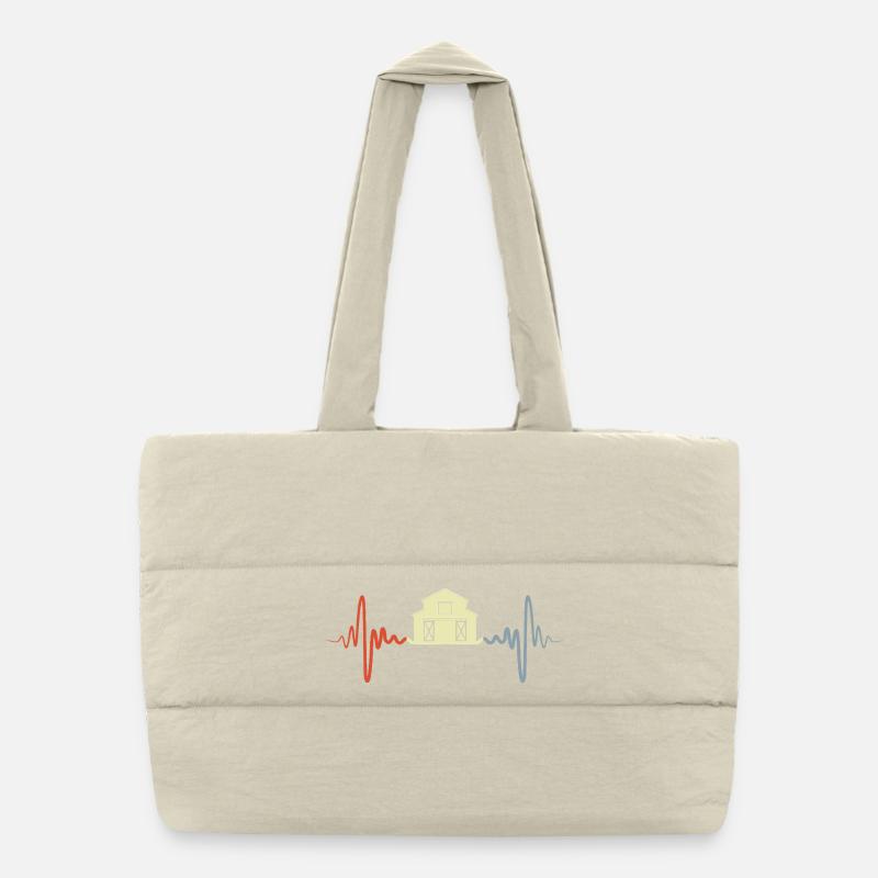 Battement de cœur de ferme vintage Sac shopping matelassé